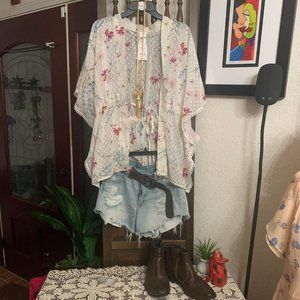 NWT Clip Dot Kimono TOP Size S/M